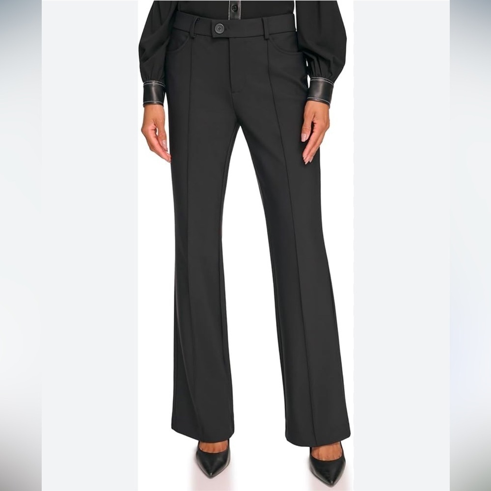 KARL LAGERFELD Nylon Compression High Waist Wide Leg Sport Trouser Pant